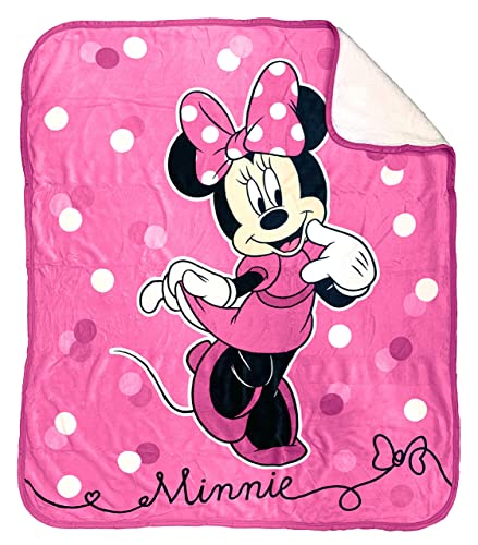 Minnie Mouse Sherpa Throw Blanket - Soft Kids Bedding 50 x 60 Inches
