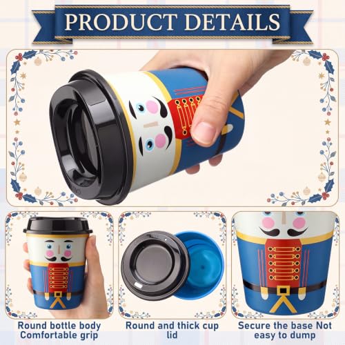 Rtteri 24 Pack Christmas Coffee Cups with Lids - 12oz Plastic Tumbler Set