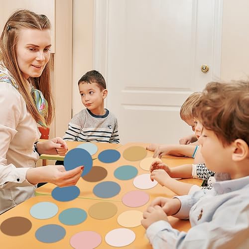 Round Boho Paper Cutouts 90 pcs for Bulletin Boards Classroom Decorations - Includes Glue Points