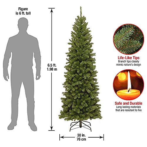 6.5ft Artificial North Valley Spruce Slim Christmas Tree - Pre-Lit Holiday Decor