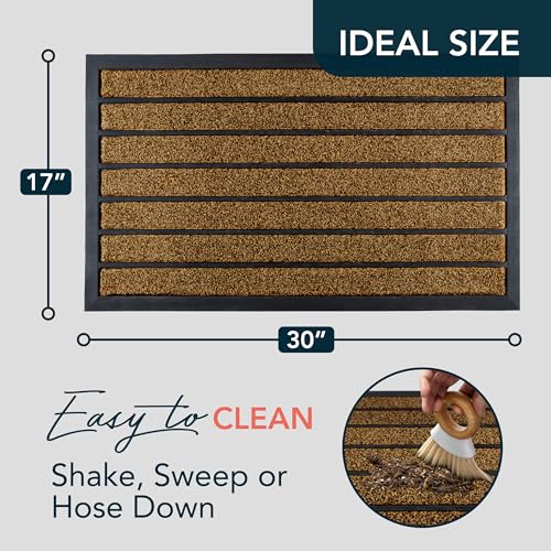 Extra Durable Non-Slip Outdoor Door Mat (30" x 17") Dirt Trapping