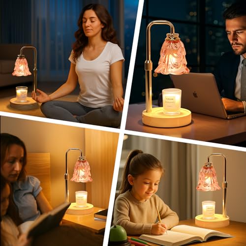 Adjustable Candle Warmer Lamp with Timer - Dimmable Wax Warmer