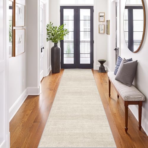 2x8 Washable Runner Rug, Non-Slip Striped Low Pile Hallway Carpet