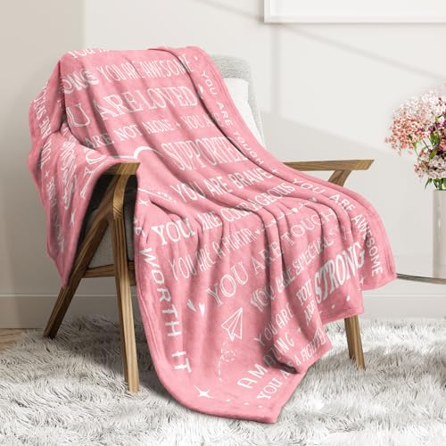 Get Well Soon Inspirational Throw Blanket for Women - Cozy 50x60 Comfort Gift