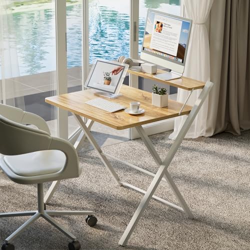 Foldable Computer Desk, No-Assembly Portable Table for Small Spaces