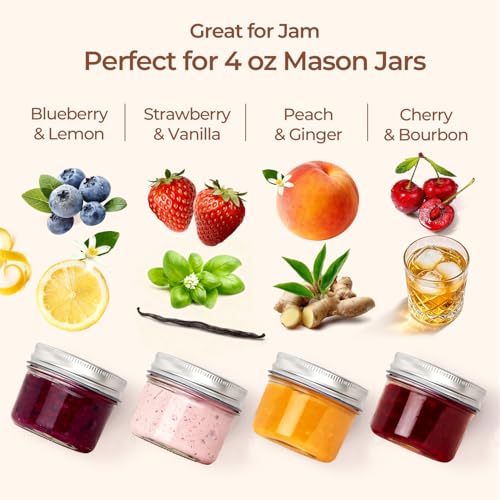 4 oz Mini Mason Jars with Lids - 8 Pack Small Glass Jars with Labels & Twine