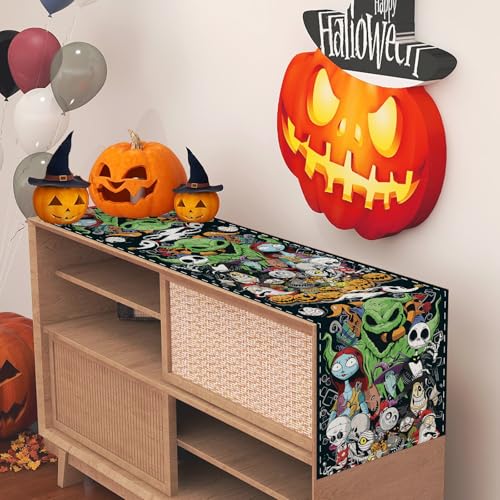 Ghost Pumpkin Halloween Table Runner 13x108 Inches for Home Decor - Farmnall