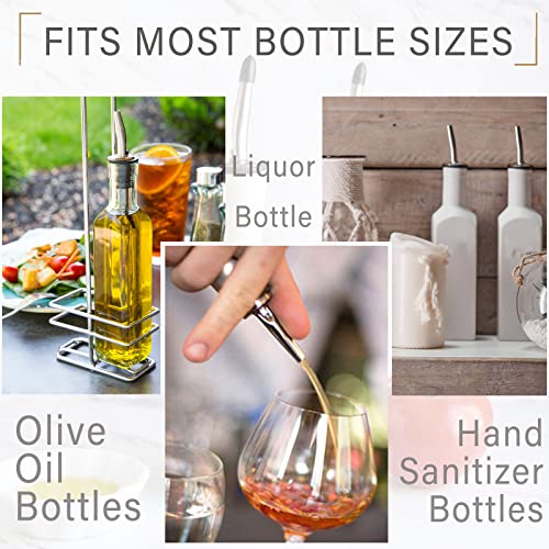 LanMa 2PCS Stainless Steel Olive Oil & Liquor Bottle Spouts, Spill-Resistant Pourers — Variation of 2pc Oil Spout
