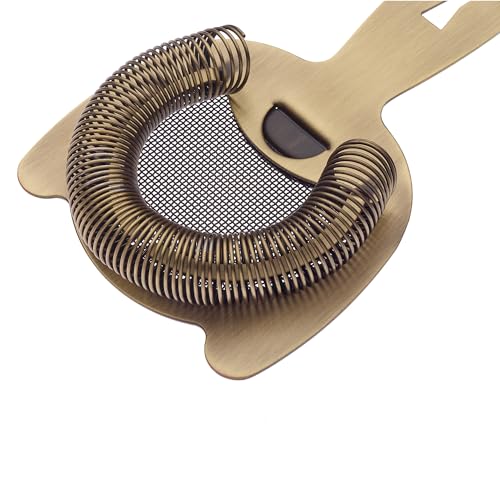 Barfly Fine Mesh Spring Strainer - Antique Gold, 6-inch Cocktail Barware