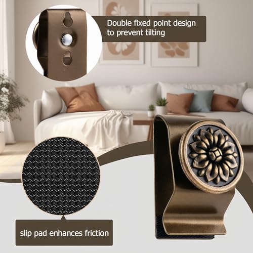 Stainless Steel Tapestry Hangers for Wall - 4 Pack Quilt Clips (Bronze)