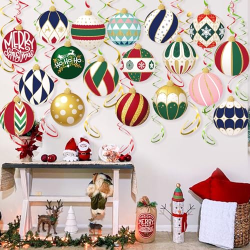 Pedel Christmas Ball Variation: 48Pcs Hanging Foil Swirls Ceiling Decor