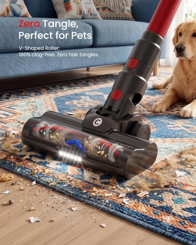 CHEBIO Cordless Stick Vacuum Cleaner, 45kPa Lightweight Rechargeable
