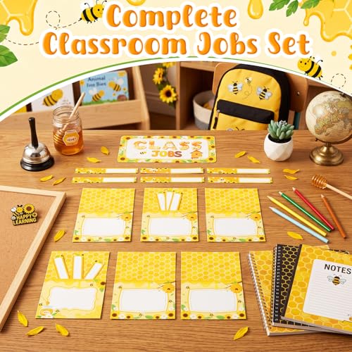 75-Piece Bee Theme Classroom Jobs Bulletin Board Set for Teachers