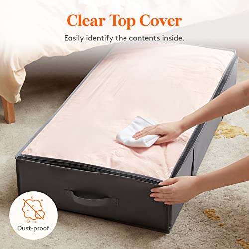 95L Under Bed Storage Containers 4-Pack Large Blanket Bags with Clear Window