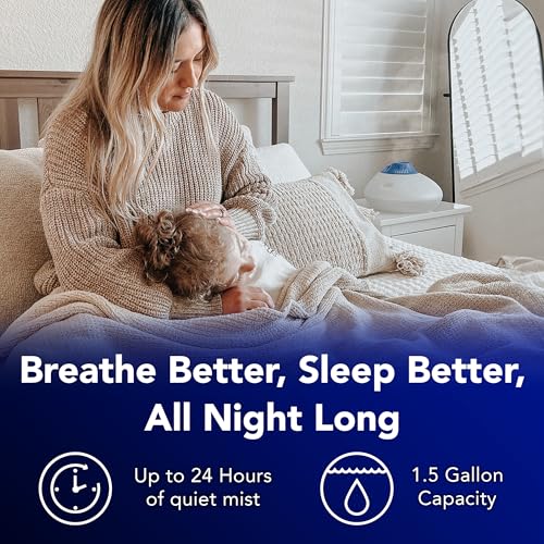 Warm Steam Vaporizer & 1.5 Gallon Humidifier with Night Light