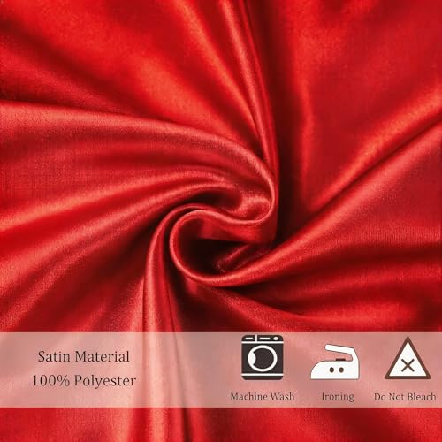 Red Satin Chair Sashes 50 Pack - 7x108 Inch Bow Ribbons for Weddings & Events