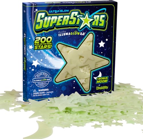 Glow in the Dark Stars for Ceiling & Wall - 200 Pc Decor Set with Star Map