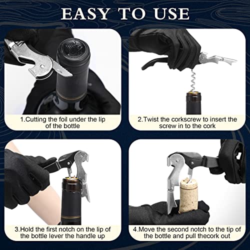 Raiten Black 60pcs Waiter's Corkscrew Wine Openers All-in-One Bottle Opener with Foil Cutter
