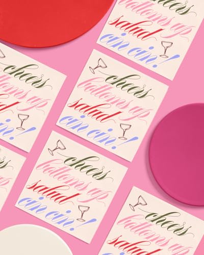 25-Pack Cheers Cocktail Napkins - White Party & Bridal Shower Decor