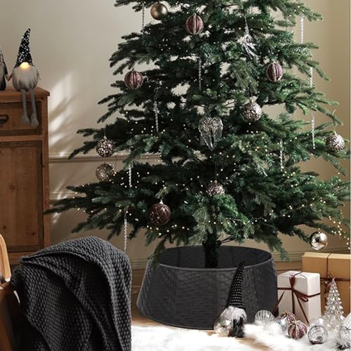 Blissun Black Christmas Tree Collar 28.7 Inch Plastic Tree Ring for Artificial Tree Decor