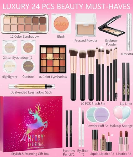 Makeup Advent Calendar 2026 for Women & Teens - Holiday Beauty Gift Set