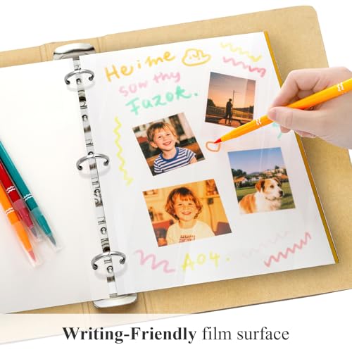 100 Sheet Self-Adhesive Photo Album Refill Pages for 3-Ring Binders, 11x9"