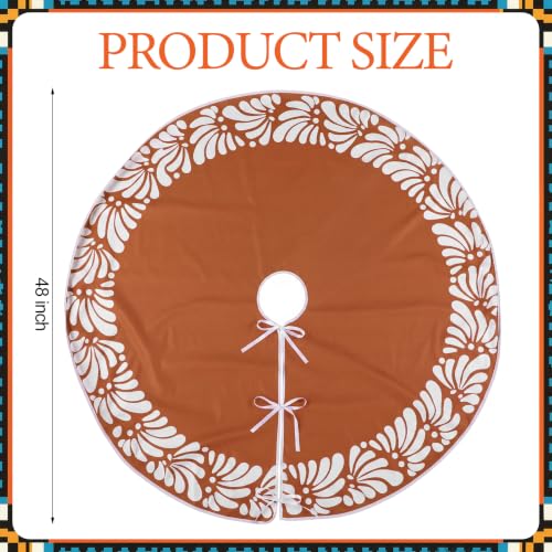 Halloscume 48 Inch Mexican Talavera Christmas Tree Skirt Platos De Barro Rustic Decor