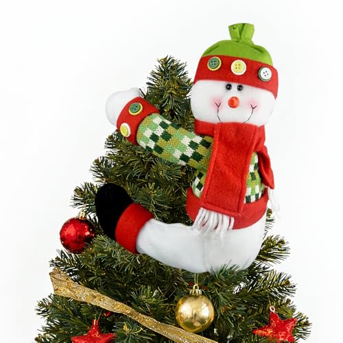 Plush Snowman Christmas Tree Topper - Festive Decor & Curtain Tieback