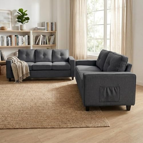 54-Inch Chenille Loveseat, Compact Two-Seater Sofa for Small Spaces