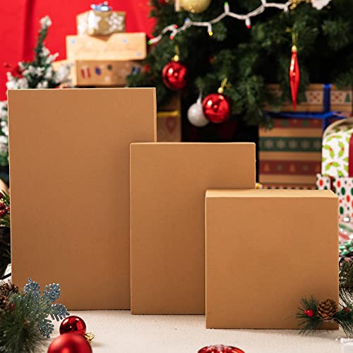 JOYIN 12PCS Christmas Brown Gift Boxes with Lids for Presents, 4"