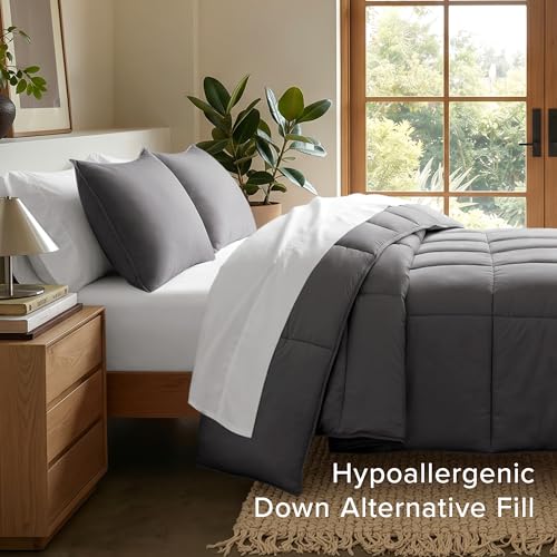 Full Comforter Set - Ultra Soft Down Alternative, Grey