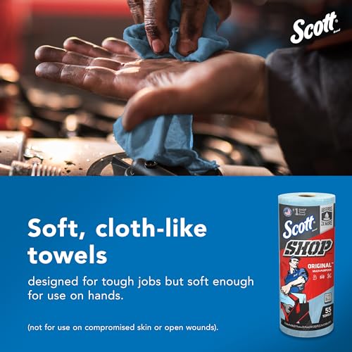 Scott Shop Towels Original 55 Count per Pack - 30 Rolls/Case, 10.4x11 Inches