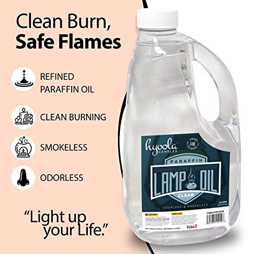 Hyoola Liquid Paraffin Lamp Oil 2L Pack of 2 Smokeless Odorless Fuel for Indoor & Outdoor Use