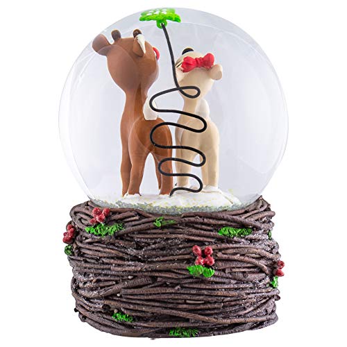 Roman Rudolph & Clarice Snow Globe with Forest Scene, 5.5 Inch