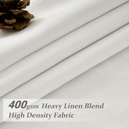 100% Blackout Linen Curtains 2 Panel Set, 40x96 Inches, Insulated