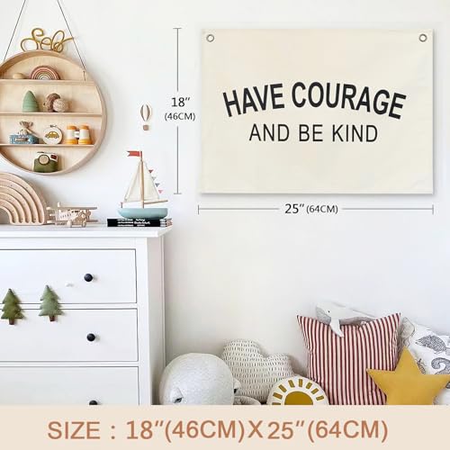 Large Canvas Hanging Wall Banner for Nursery and Playroom Decor 18"x25"