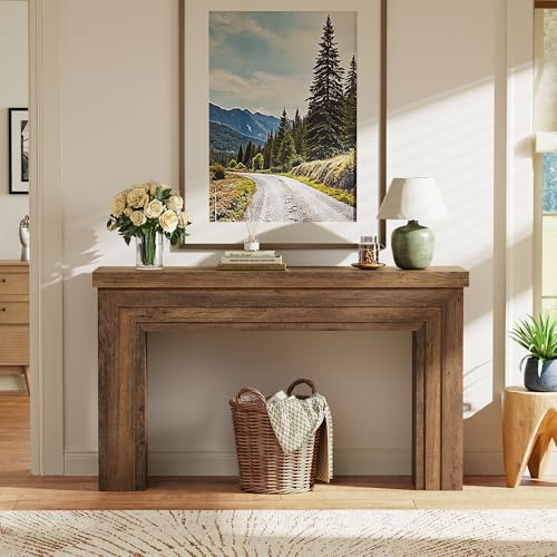 54-Inch Rectangular Console Table, Rustic Farmhouse Entryway Sofa Table