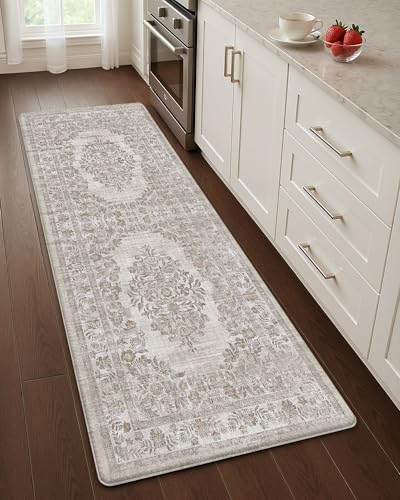 24x59 Vintage Boho Anti-Fatigue Kitchen Mat, Waterproof Cushioned Standing Rug
