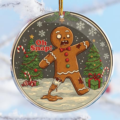 ROCI Funny Zombie Gingerbread Christmas Ornament - Naughty Holiday Decor