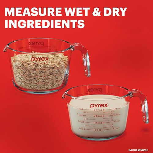 3-Piece Tempered Glass Measuring Cup Set (1, 2 & 4 Cup) for Cooking