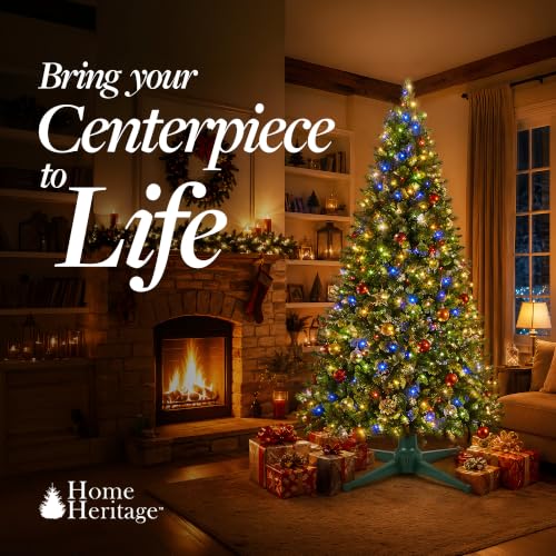 Rotating Christmas Tree Stand for Artificial Trees Up to 7.5ft – Stable 360° Support