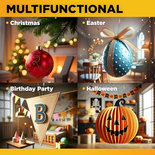 Gold Christmas Ornament Hooks with Snap - 200 Pack Precut String Hangers