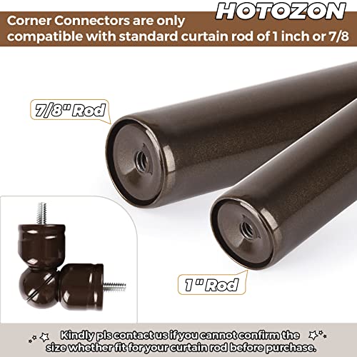 Adjustable 360° Curtain Rod Corner Connector for 7/8" and 1" Rods, Bronze