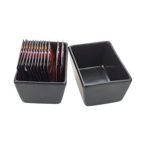 Sizikato 2pcs Matte Black Porcelain Sugar Packet Holder Tea Bag Bowl, 5 Oz
