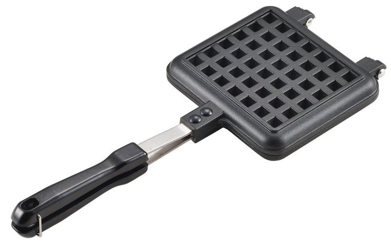 Yoshikawa SJ2275 Waffle Maker, Hot Single, Fluorine Processed, For Gas Fire, Black, 13.6 x 5.6 x 1.3 inches (34.5 x 14.3 x 3.2 cm)