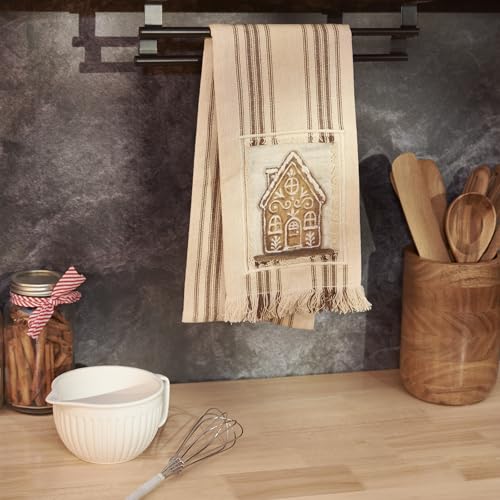 Primitives by Kathy Gingerbread House Kitchen Towel - Christmas Decor, Cotton, Set of 1