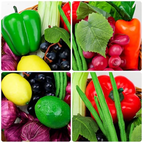 11-Piece Artificial Vegetable and Fruit Set for Realistic Home Decor