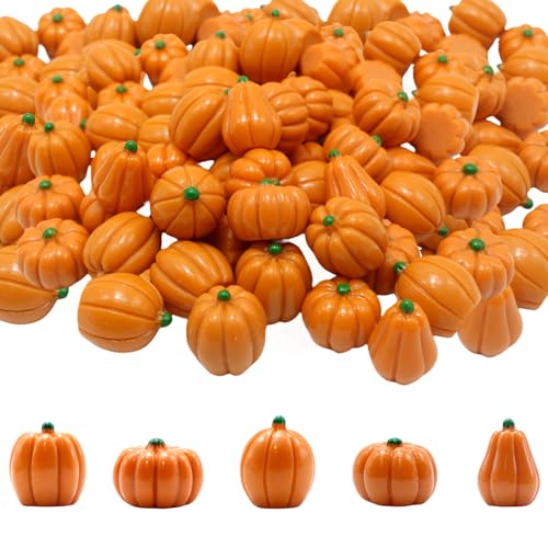 60Pcs Mini Resin Pumpkins for Fall Decor, Thanksgiving and Halloween Crafts