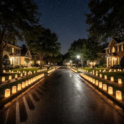Nativity Waterproof Plastic Luminary Bags - 50 Pack, Reusable Outdoor Decor