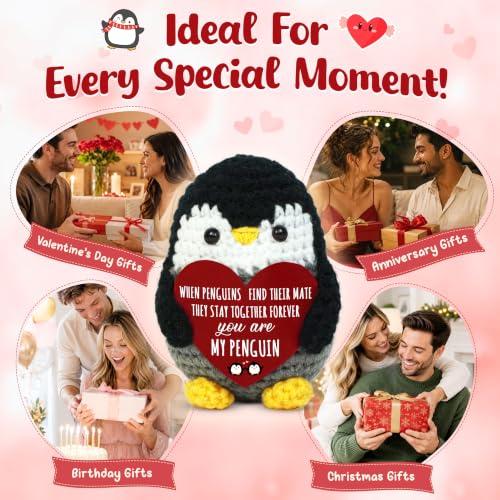 Handmade Crochet Penguin Couple Gift for Anniversary and Birthday